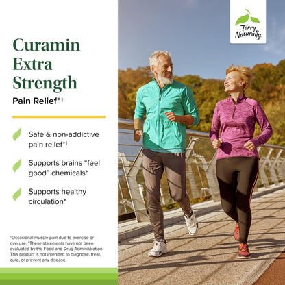 Terry Naturally Curamin Extra Strength - 120 Vegan Tablets - Non-Addictive Pain Relief Supplement with Curcumin from Turmeric - dailyvitalstore