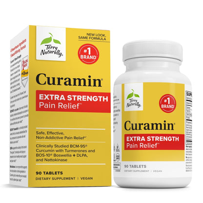 Terry Naturally Curamin Extra Strength - Curcumin & Boswellia for Healthy Circulation Support - Turmeric Supplement to Support Joints, Muscle Health & Endorphin Production - 90 Tablets - dailyvitalstore