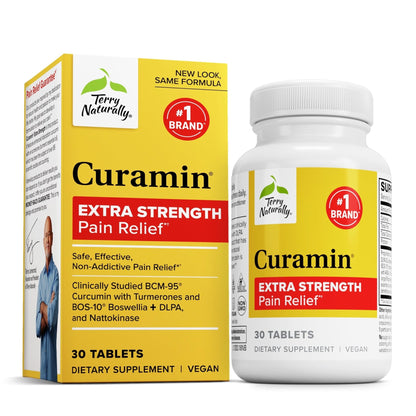 Terry Naturally Curamin Extra Strength - Curcumin & Boswellia Supplement for Healthy Circulation Support - Turmeric Supplement to Support Joints, Muscle Health & Endorphin Production - 30 Tablets - dailyvitalstore