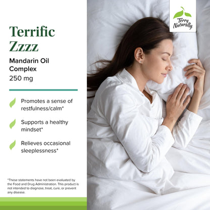 Terry Naturally Terrific Zzzz - Sleep Supplement for Adults - Dietary Supplement with Mandarin, Lemon Balm & Lavender - Non-GMO Relaxation & Sleep Relief Aid - 30 Softgels - dailyvitalstore