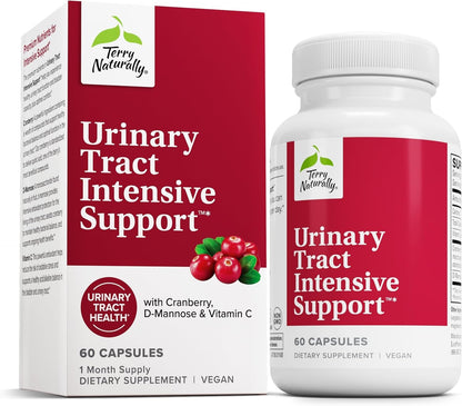 Terry Naturally Urinary Tract Intensive Support - Supplement with Cranberry for Bladder Health Support - Kidney Health Supplement with D-Mannose & Vitamin C - 60 Capsules (30 Servings) - dailyvitalstore