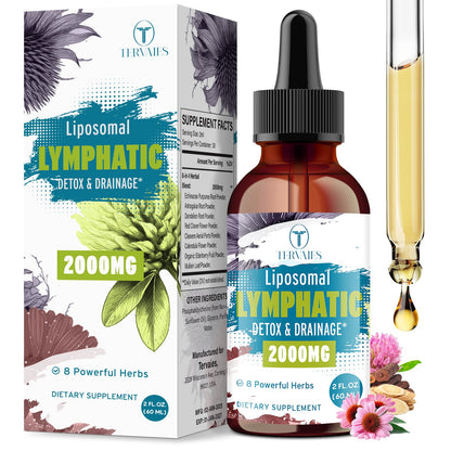 Tervaies Liposomal Lymphatic Drainage Drops 2000mg – Herbal Blend with Elderberry & Echinacea – 2 FL OZ - dailyvitalstore