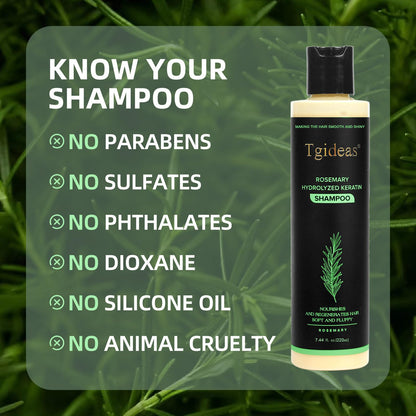 Tgideas Organic Rosemary Hair Growth Shampoo for Women and Men-Natural Thickening & Strengthening Shampoo with Hydrolyzed Keratin - dailyvitalstore