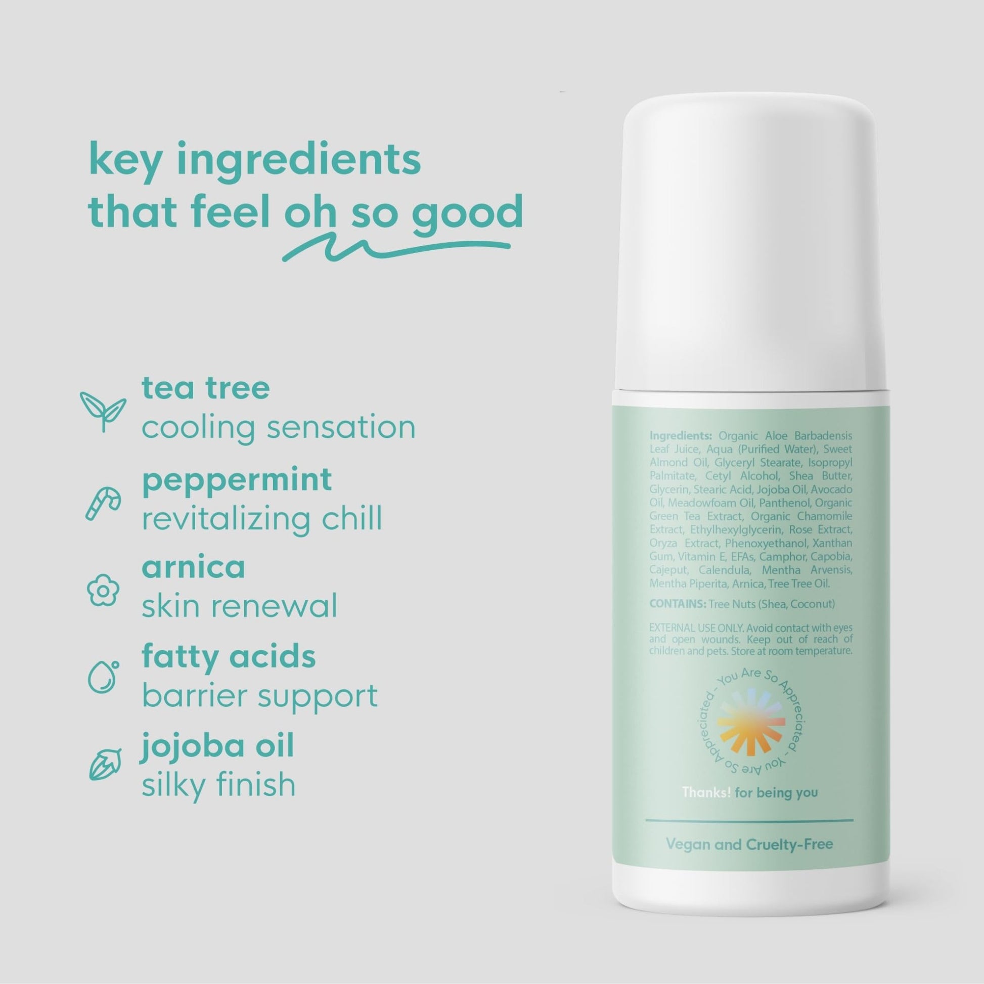Thanks! Naturals Muscle Freeze Roll On, Tea Tree Tingle, Vegan, Cold Pressed Formula with Shea Butter, Eucalyptus & Peppermint, Use on Neck, Knees & Joints, Post Workout Essential, 3 FL OZ - dailyvitalstore