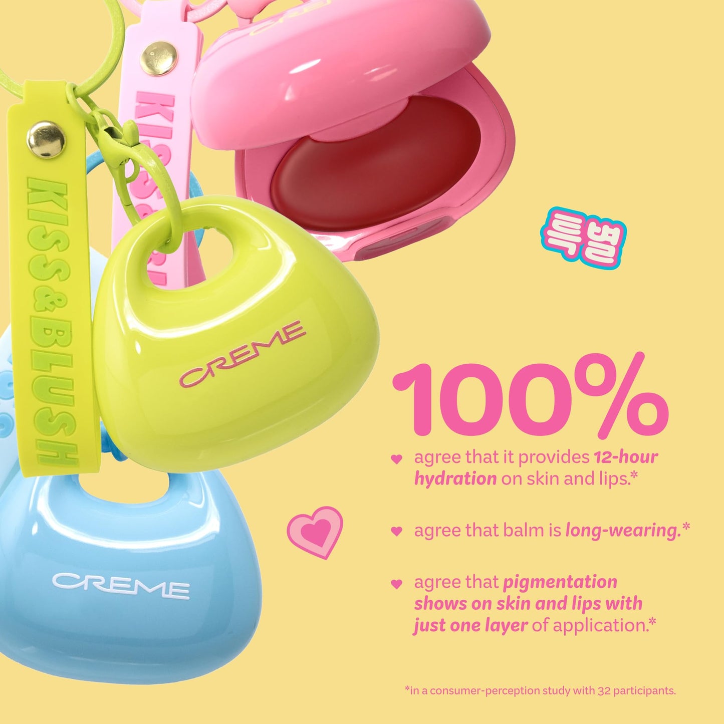 The Crème Shop Kiss & Blush Tinted Lip Balm & Blush, Korean Makeup for Lips & Cheeks, Cute Charm Key Chain, Hydrating, Long Lasting Tint, Aloe, Squalane (Cherry Squeeze) - dailyvitalstore