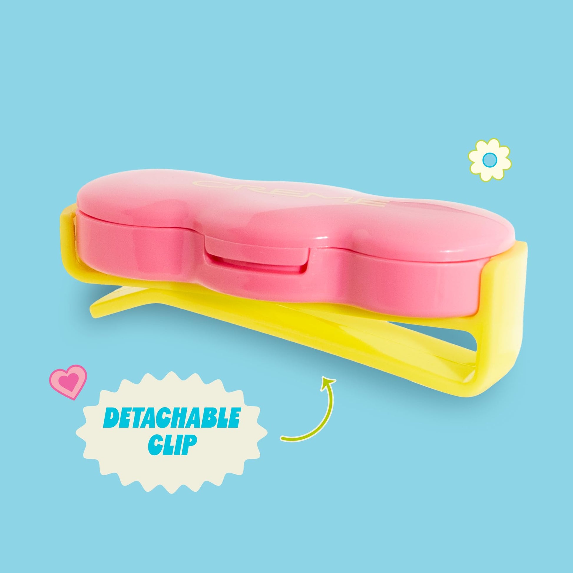 The Crème Shop Shimmer Pop Clip-On Lip Gloss | Korean Makeup, Cute Clip Accessory, Hydrating, Non-Sticky, Shea Butter, Hyaluronic Acid, Vitamine E- Nude Orbit - dailyvitalstore