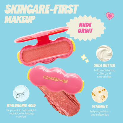 The Crème Shop Shimmer Pop Clip-On Lip Gloss | Korean Makeup, Cute Clip Accessory, Hydrating, Non-Sticky, Shea Butter, Hyaluronic Acid, Vitamine E- Nude Orbit - dailyvitalstore