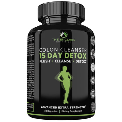 THE ENCLARE NUTRITION Colon Cleanse 15 Day Gut Cleanse Pills - Colon Cleanser for Women & Men - Psyllium Probiotic Laxatives for Constipation, Bloating Relief, - dailyvitalstore