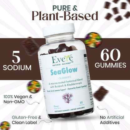 The EverÉ Natural Alchemy Sea Moss with Bladderwrack & Burdock Root – Vegan, Plant-Based Gummies with Minerals & Botanicals – Mixed-Berry Flavor, Non-GMO & Gluten-Free - dailyvitalstore