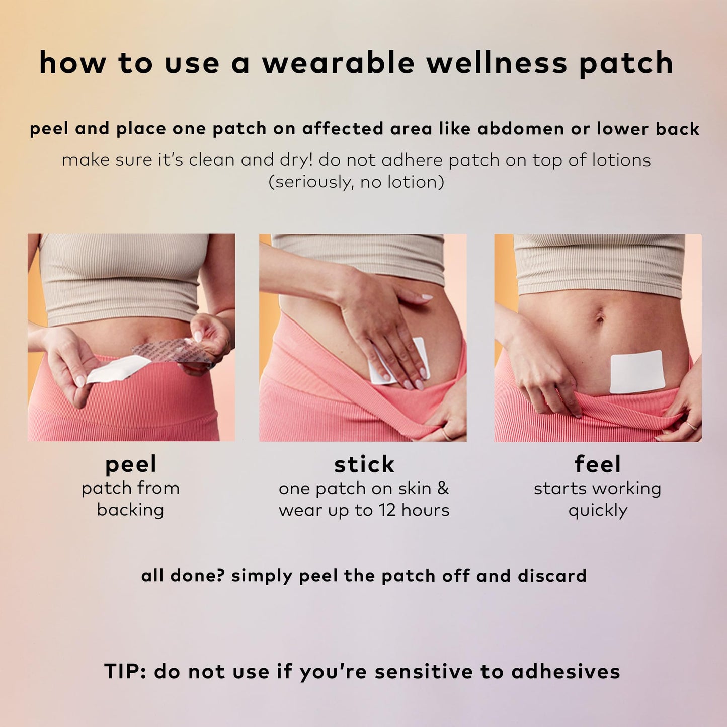 The Good Patch Cycle Period Pain Patch for Cramps, Natural Patch with Menthol, Black Cohosh, Plant Powered Wearable Wellness, Large Sized (8 Total Patches) - dailyvitalstore