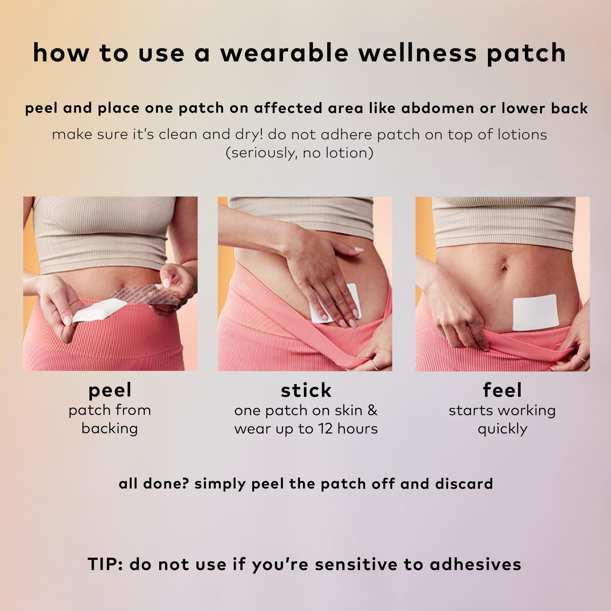 The Good Patch Cycle Period Pain Patch for Cramps, Natural Patch with Menthol, Black Cohosh, Plant Powered Wearable Wellness, Large Sized (8 Total Patches) - dailyvitalstore