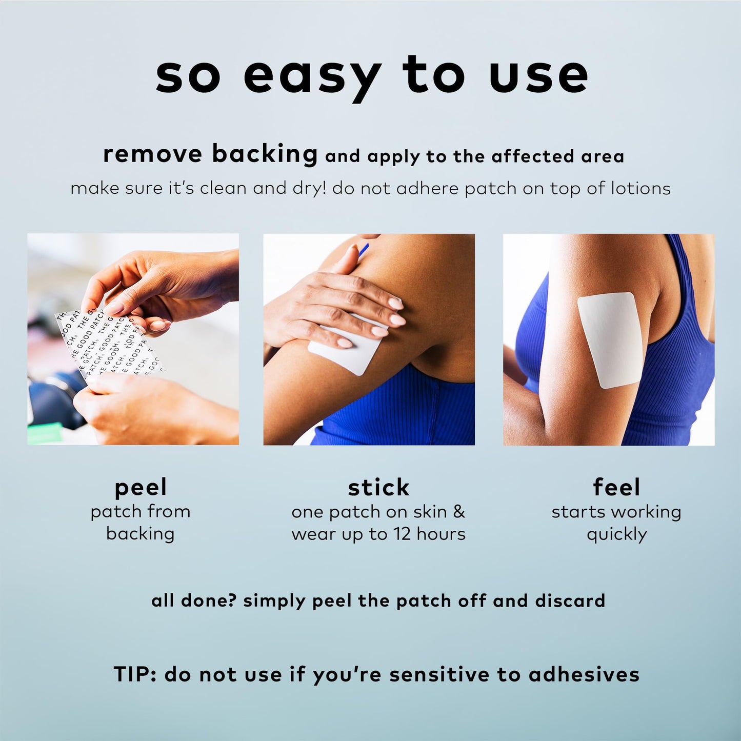 The Good Patch Muscle Pain Relief Patches, Natural Patch with Menthol, Lavender, Arnica and Aloe Vera, Sustained Release, Plant Powered Wearable Wellness, For Back, Neck, Arms, Legs (16 Total Patches) - dailyvitalstore