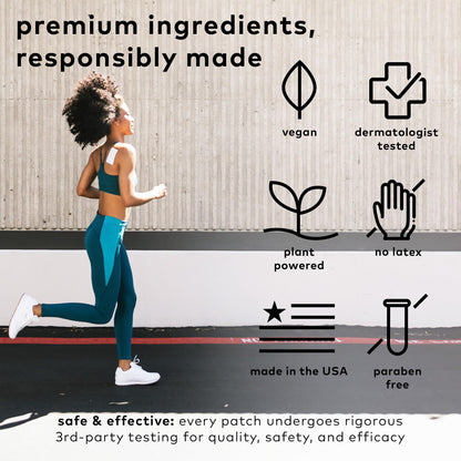 The Good Patch Muscle Pain Relief Patches, Natural Patch with Menthol, Lavender, Arnica and Aloe Vera, Sustained Release, Plant Powered Wearable Wellness, For Back, Neck, Arms, Legs (16 Total Patches) - dailyvitalstore