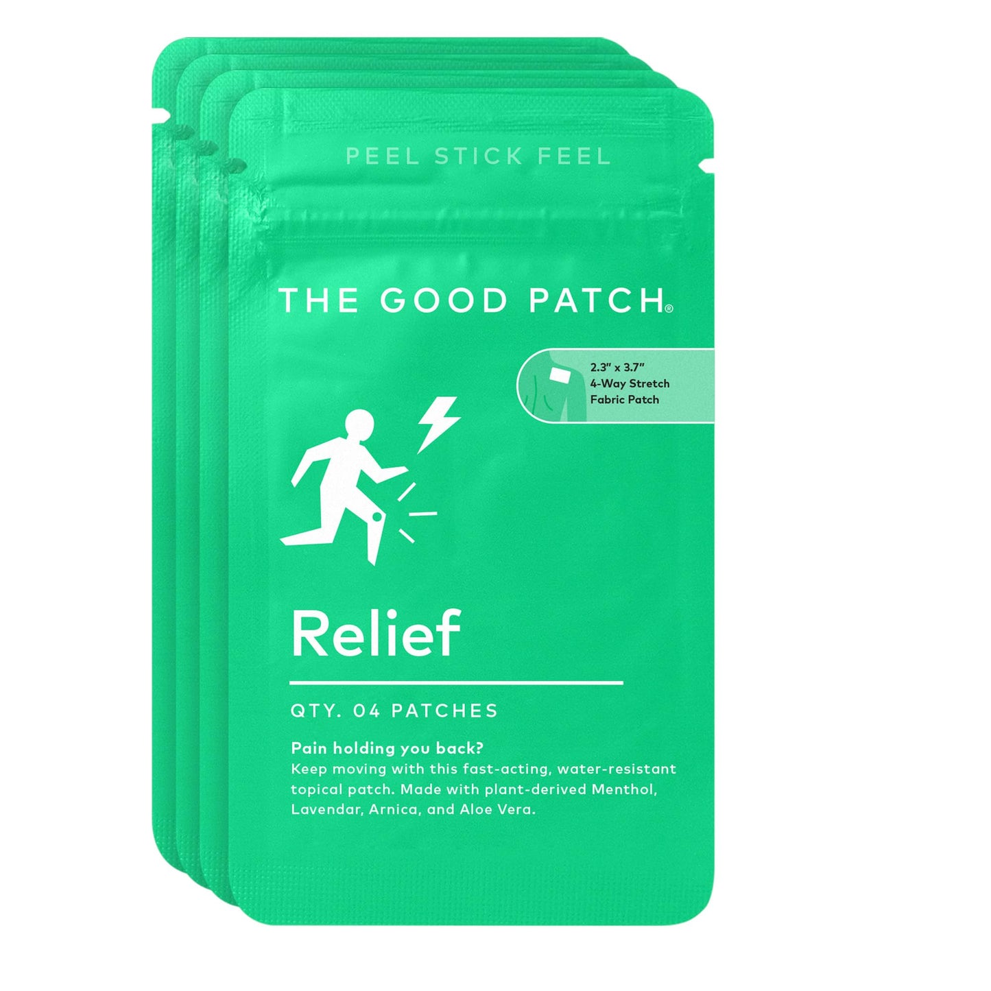 The Good Patch Muscle Pain Relief Patches, Natural Patch with Menthol, Lavender, Arnica and Aloe Vera, Sustained Release, Plant Powered Wearable Wellness, For Back, Neck, Arms, Legs (16 Total Patches) - dailyvitalstore