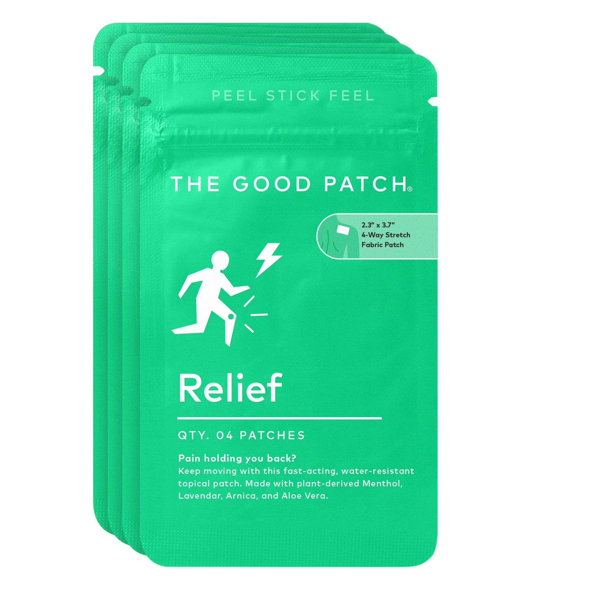 The Good Patch Muscle Pain Relief Patches, Natural Patch with Menthol, Lavender, Arnica and Aloe Vera, Sustained Release, Plant Powered Wearable Wellness, For Back, Neck, Arms, Legs (16 Total Patches) - dailyvitalstore