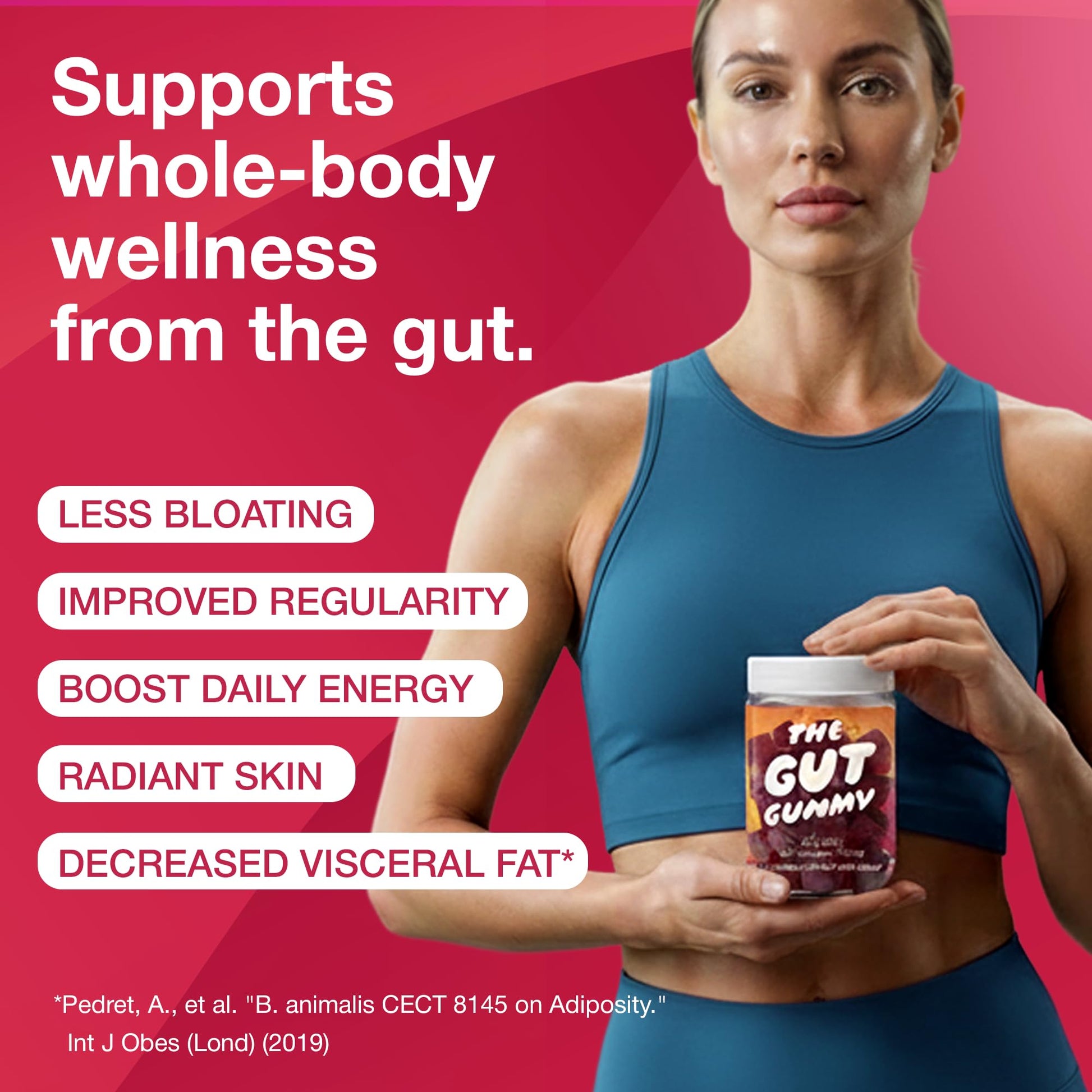 The Gut Gummy, 360° Daily Gut Reset, Full-Spectrum Tribiotic for Women & Men, Prebiotics Probiotics Postbiotics for Bloating, Belly Fat, Skin & Immune Support, Sugar Free Tart Cherry Gummies, 60 Count - dailyvitalstore