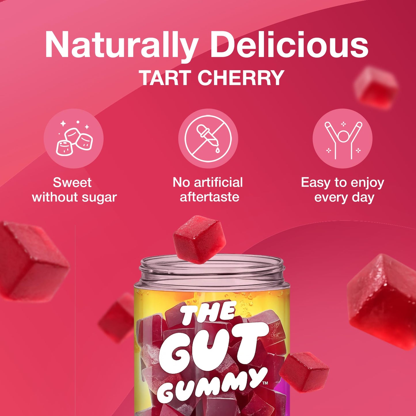 The Gut Gummy, 360° Daily Gut Reset, Full-Spectrum Tribiotic for Women & Men, Prebiotics Probiotics Postbiotics for Bloating, Belly Fat, Skin & Immune Support, Sugar Free Tart Cherry Gummies, 60 Count - dailyvitalstore