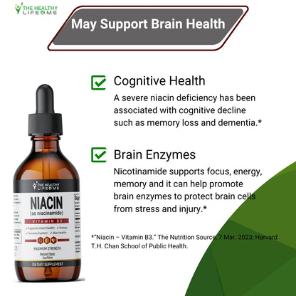 The Healthy Life 4 ME Vitamin B3 Niacinamide Liquid | 20mg Serving 60 Days Supply | Vitamin B Liquid Drops | 2oz Clear - dailyvitalstore
