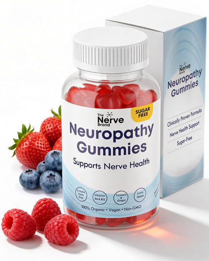 The Nerve Brand Neuropathy Support Gummies, 600 mg R Alpha Lipoic Acid Gummies with B1 B6 B12 and Lion’s Mane, Sugar Free Daily Nerve Health Supplement, 30 Day Supply - dailyvitalstore