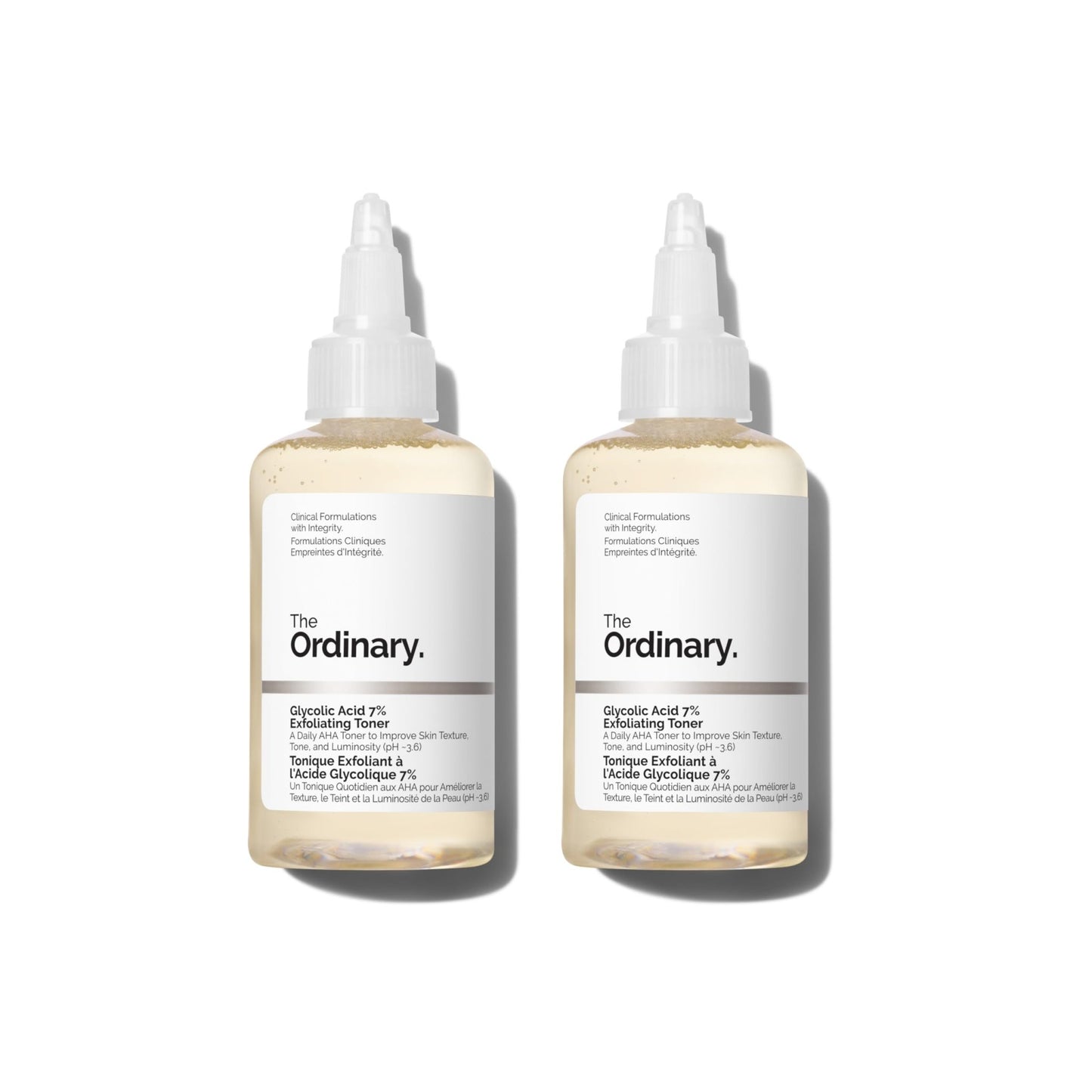 The Ordinary Glycolic Acid 7% Exfoliating Toner, Brightening and Smoothing Daily Toner for More Even-Looking Skin Tone, 3.4 Fl Oz (Pack of 2) - dailyvitalstore