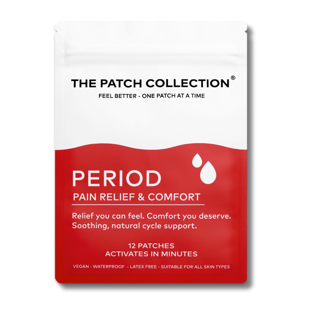 The Patch Collection® – Period Pain Relief Patch | Menthol, Turmeric, Valerian Root, Green Tea, Pomegranate Oil (Pack of 12) - dailyvitalstore