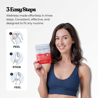 The Patch Collection® – Period Pain Relief Patch | Menthol, Turmeric, Valerian Root, Green Tea, Pomegranate Oil (Pack of 12) - dailyvitalstore