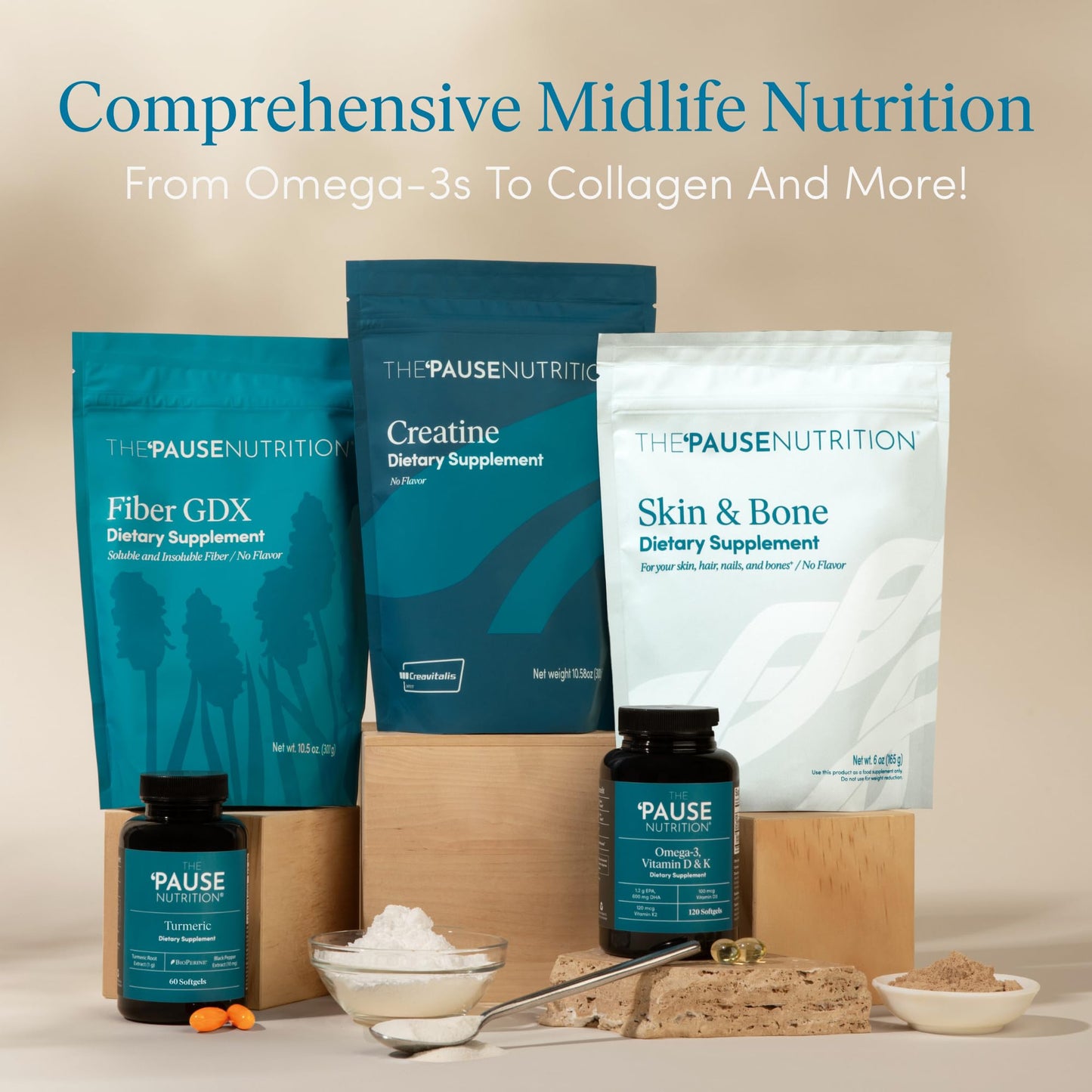 The 'Pause Life Skin & Bone, Verisol & Fortibone Collagen Peptides, Powder Formula with Hyaluronic Acid and Vitamin C, Gluten Free Supplement, Skin, Nails & Hair Support, Unflavored, Easy to Mix 12 OZ - dailyvitalstore