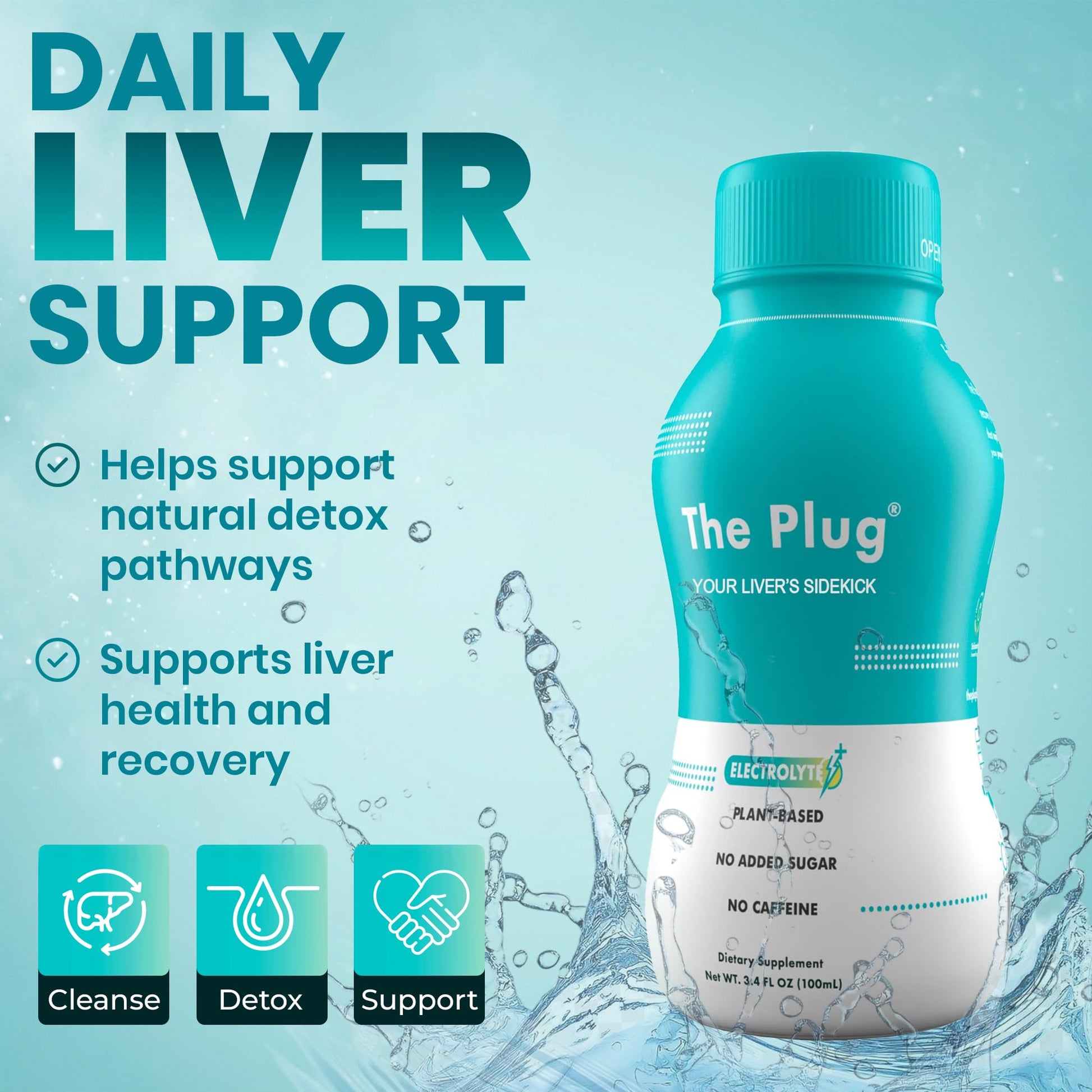 The Plug Liver Cleanse & Detox Drink | Organic Herbal Liquid Supplement with Electrolytes, Superfruits & Plant-Based Nutrients - dailyvitalstore