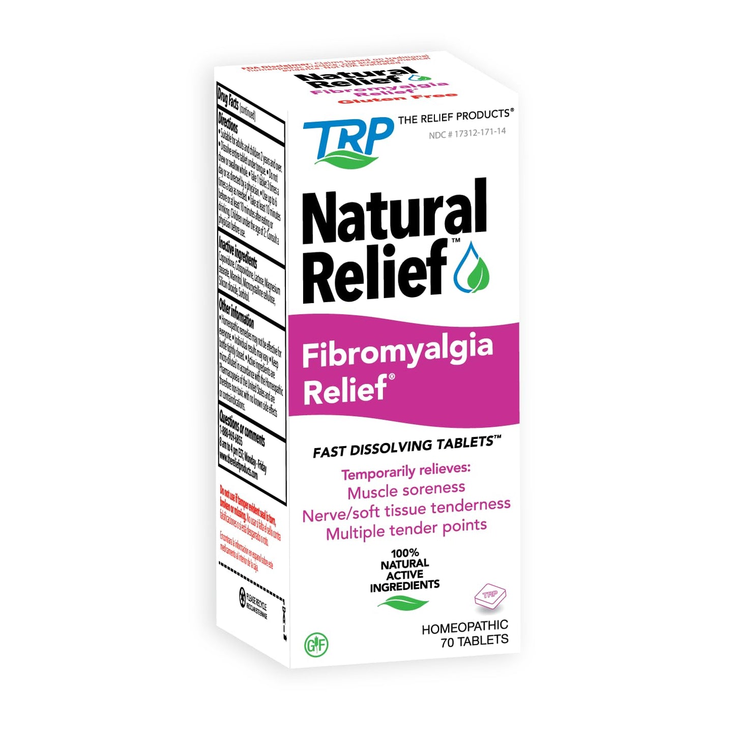 The Relief Products Natural Fibromyalgia Temporary Relief of Muscle Soreness Discomfot Tenderness Difficulty Moving & Joint Pain - 70ct - dailyvitalstore