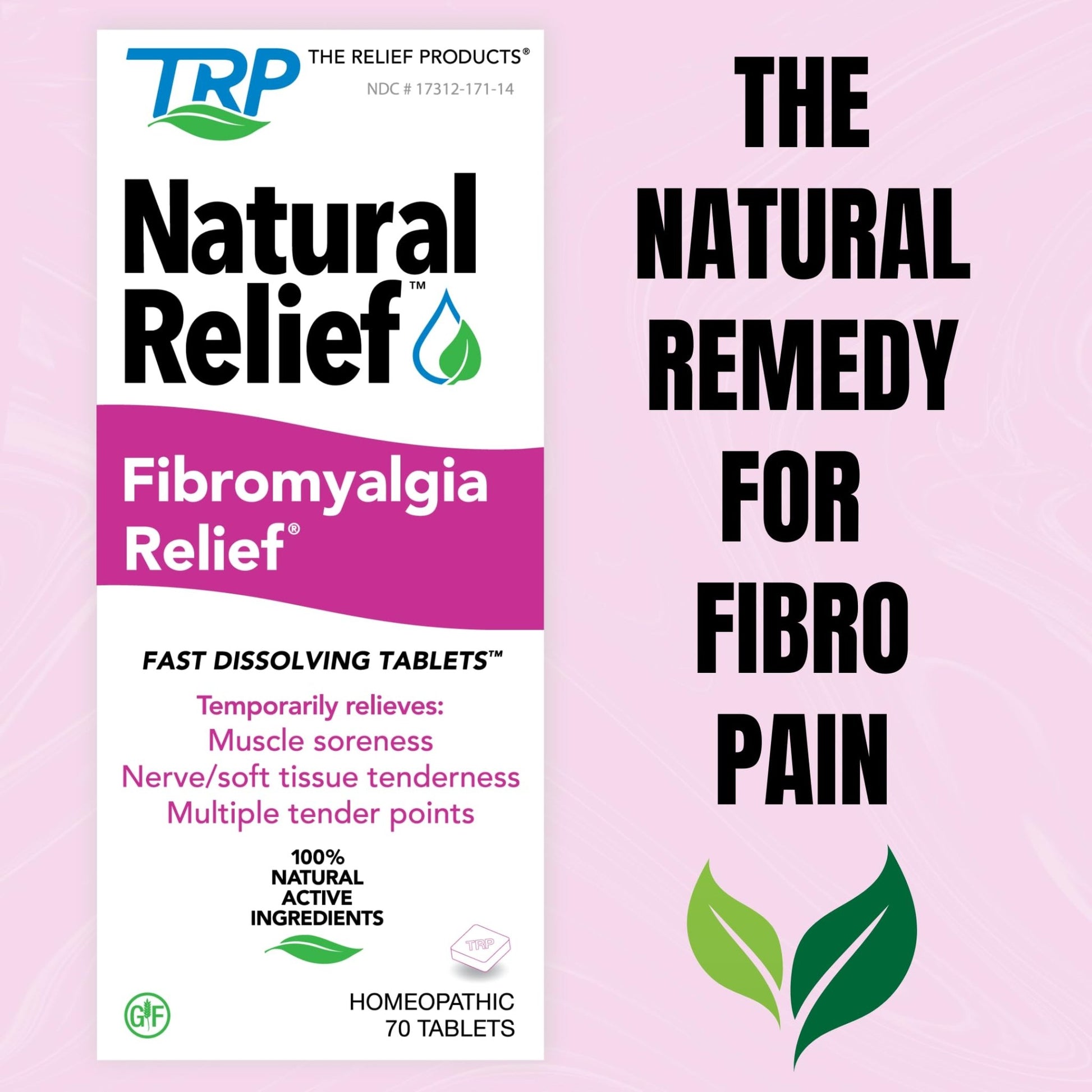 The Relief Products Natural Fibromyalgia Temporary Relief of Muscle Soreness Discomfot Tenderness Difficulty Moving & Joint Pain - 70ct - dailyvitalstore