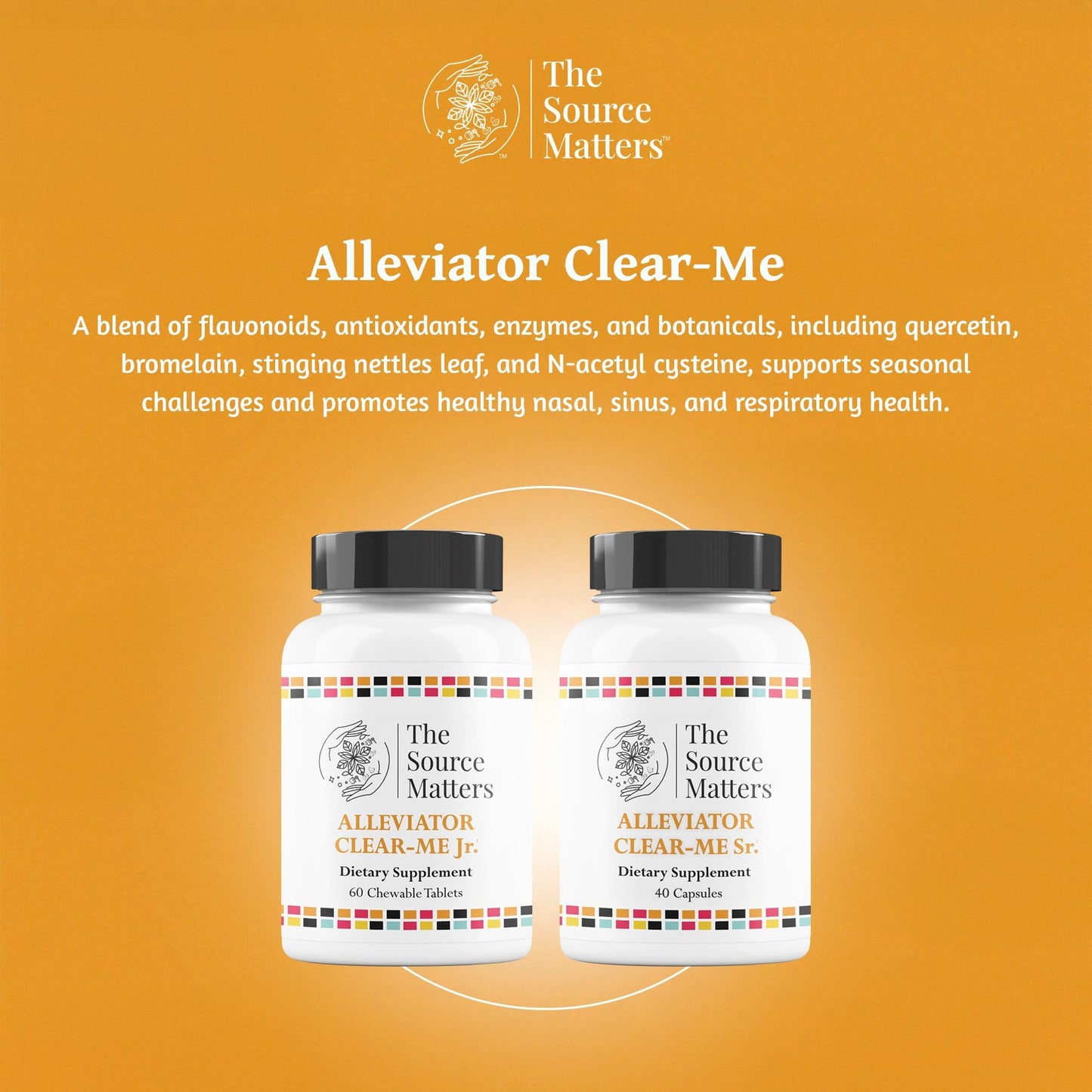 The Source Matters Alleviator Clear-ME SR Seasonal Allergy Relief and Immune Support | Quercetin, Bromelain, Stinging Nettles, NAC, and Vitamin C (40 Capsules) - dailyvitalstore