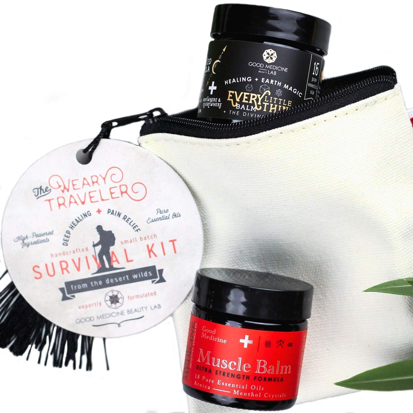 The Weary Traveler - Muscle Balm and Every Little Thing Balm, The On The Go Kit to Help with Sore Aching Muscle and Joints, Help Dry, Cracked Skin, Soften Caulloused Hands and Feet (1 oz.) - dailyvitalstore