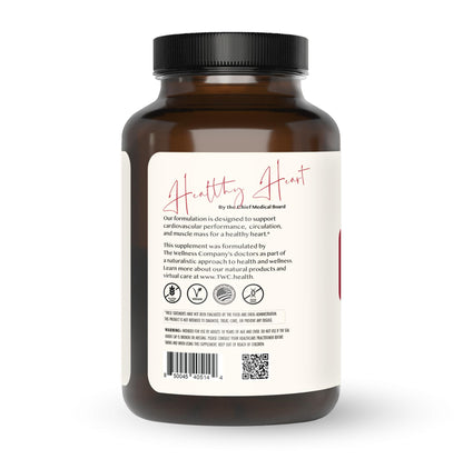 The Wellness Company Healthy Heart - Cardiovascular Strength, Blood Flow, Nitric Oxide Production & Healthy Cholesterol Levels | 120ct (2 Month Supply) - dailyvitalstore