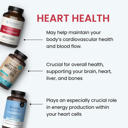 The Wellness Company Healthy Heart - Cardiovascular Strength, Blood Flow, Nitric Oxide Production & Healthy Cholesterol Levels | 120ct (2 Month Supply) - dailyvitalstore