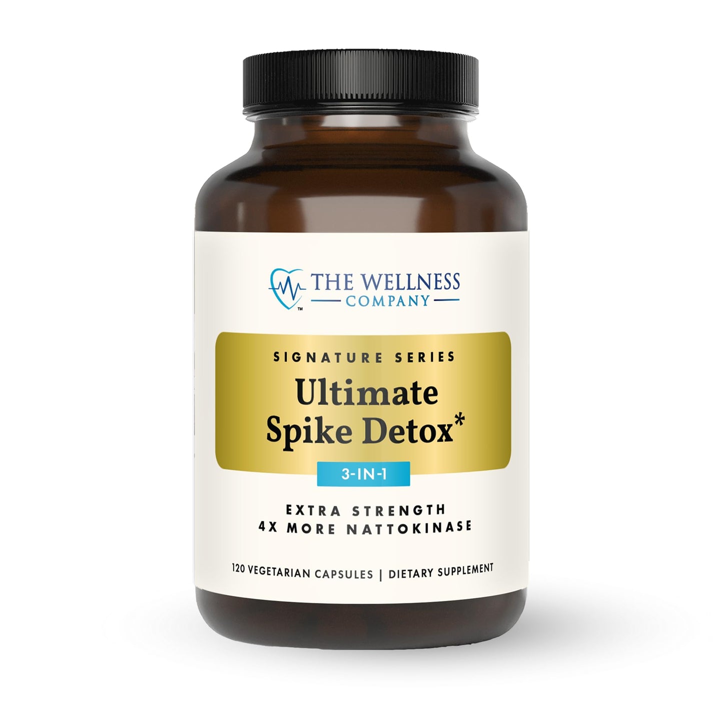 The Wellness Company Ultimate Spike Detox – Dr. McCullough Designed - 3-in-1 Nattokinase, Turmeric, & Bromelain Extra Strength | 120ct (1 Month Supply) - dailyvitalstore