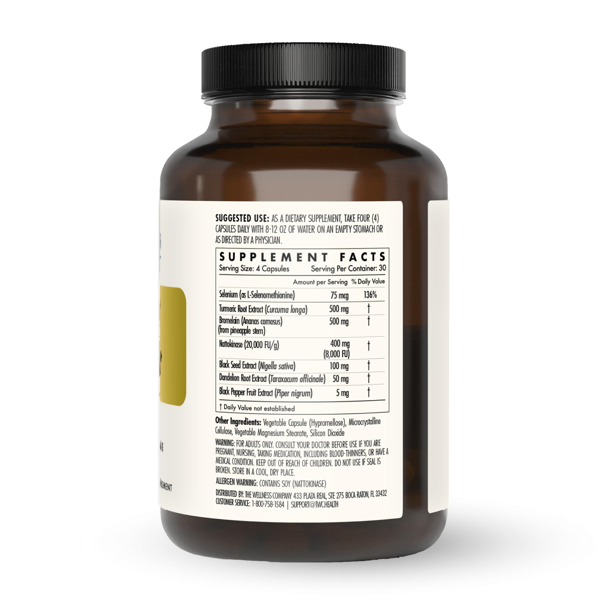 The Wellness Company Ultimate Spike Detox – Dr. McCullough Designed - 3-in-1 Nattokinase, Turmeric, & Bromelain Extra Strength | 120ct (1 Month Supply) - dailyvitalstore