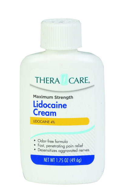 TheraCare Maximum Strength OTC Lidocaine Cream | Numbs Away Pain | Long-Lasting Relief | Non-Greasy | 1.75 Oz - dailyvitalstore
