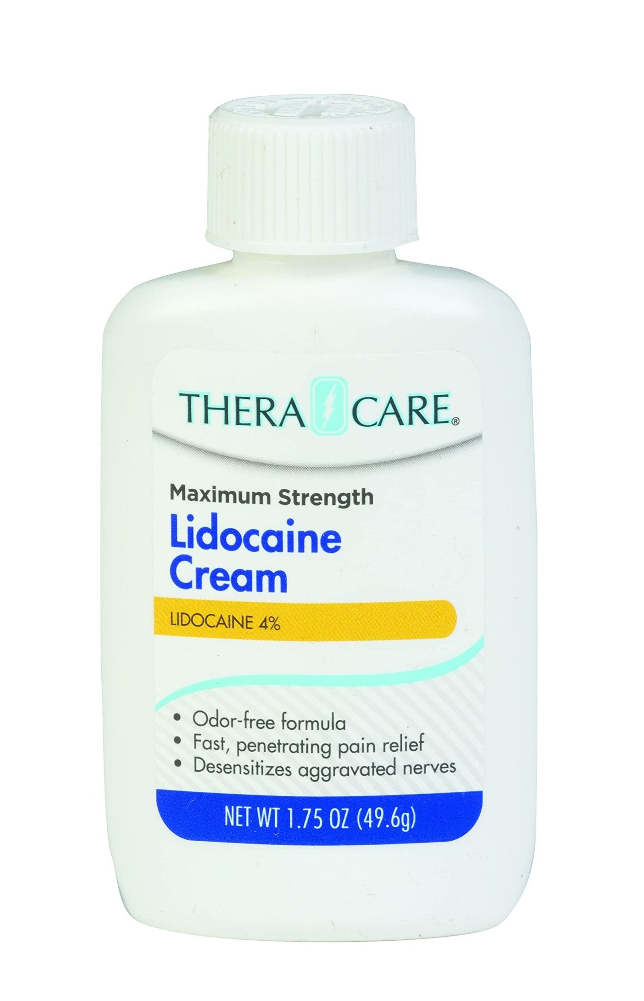 Thera|Care Maximum Strength OTC Lidocaine Cream | Numbs Away Pain | Long-Lasting Relief | Non-Greasy | 1.75 Oz - dailyvitalstore