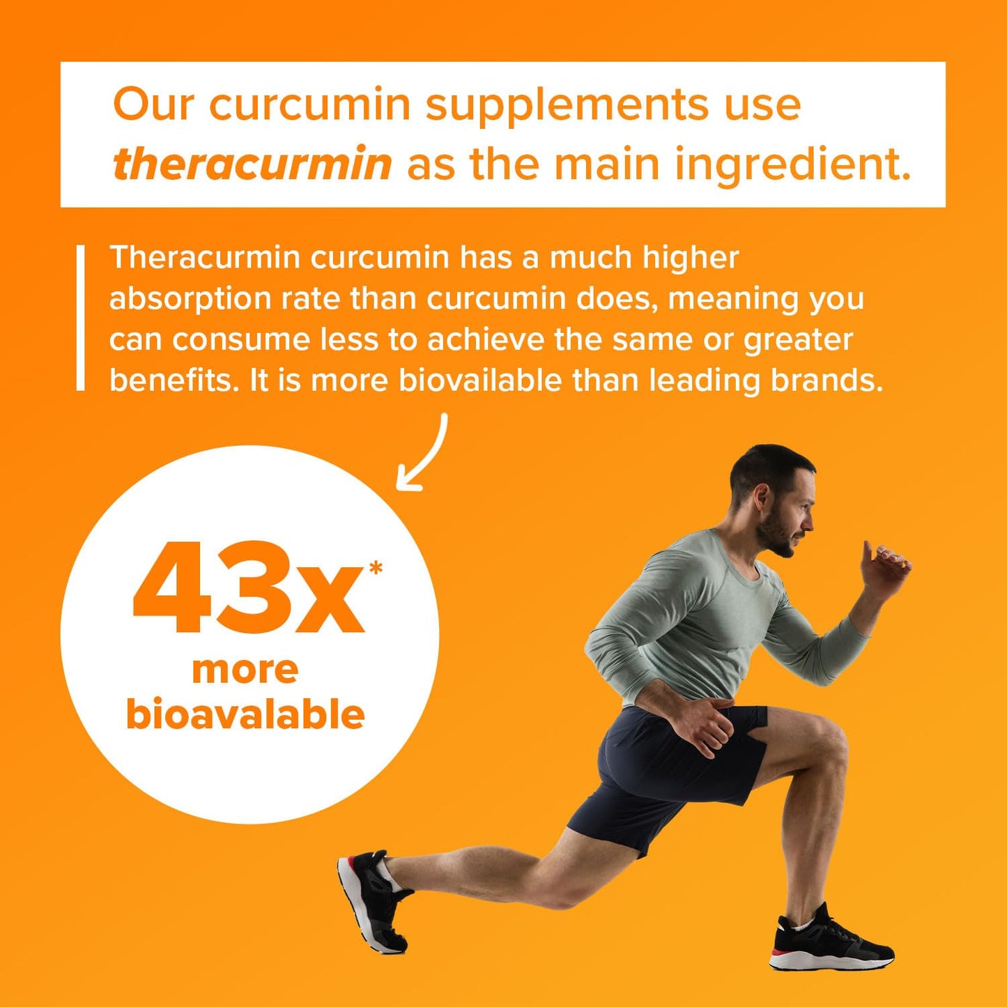 Theracurmin Turmeric Curcumin Supplement, 120 Count, High Absorption Turmeric & Curcumin - Joint Supplement for Men and Women - 42.6X More Bioavailablity - dailyvitalstore