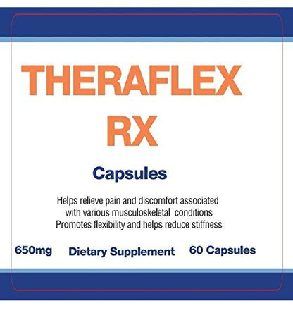 Theraflex RX® Capsules for Relief of Joint & Muscle Discomfort, Mobility and Healthy Inflammation Response with Patented Curcuwin® Turmeric Extract, Boswellia, Ashwaganda, 60 Capsules - dailyvitalstore