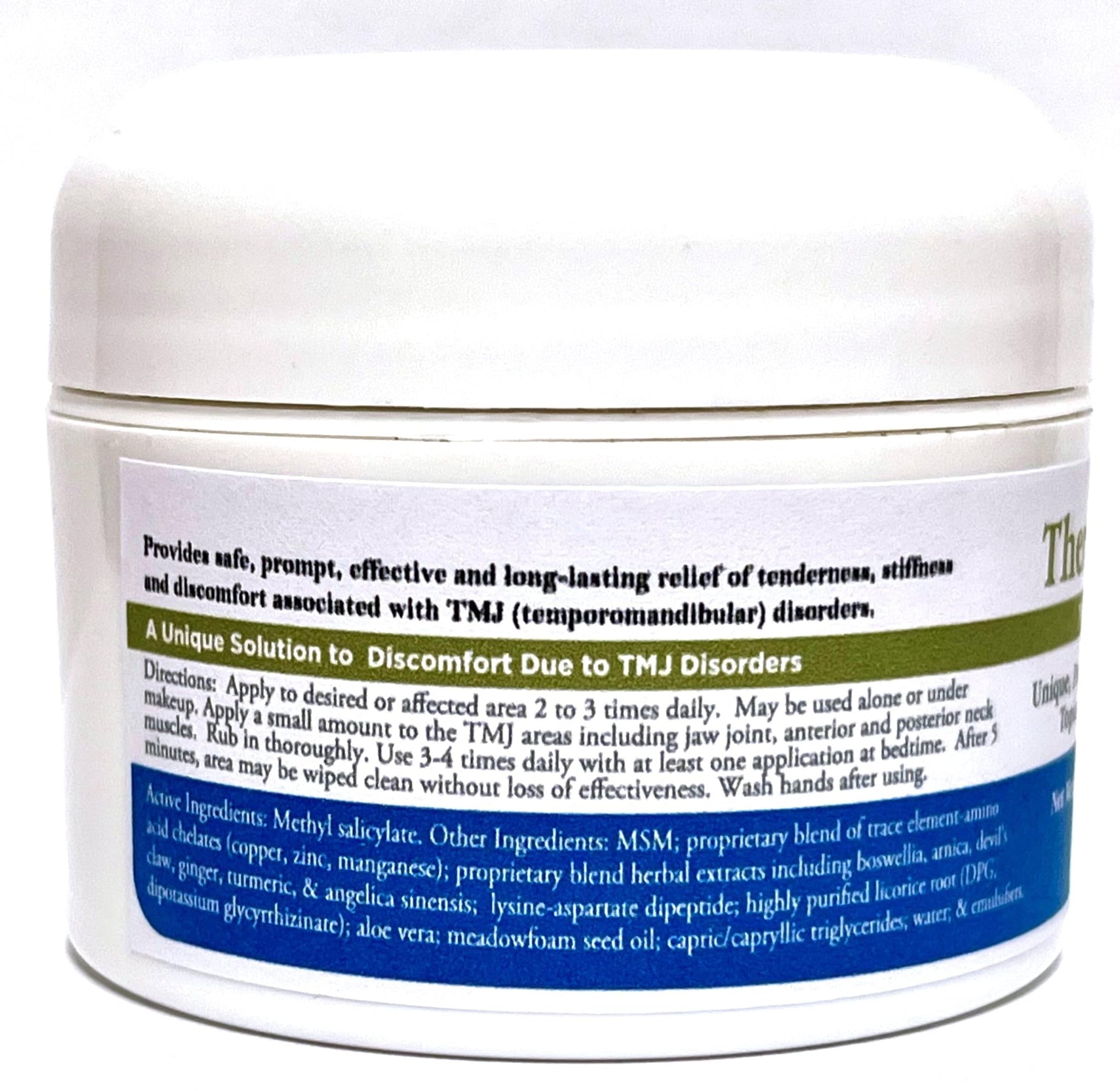 Theraflex RX® TMJ Cream (Doctor Formulated). This is a Patented Topical Cream which Provides Masseter Muscle and temporomandibular Joint Relief (TMJ) - dailyvitalstore