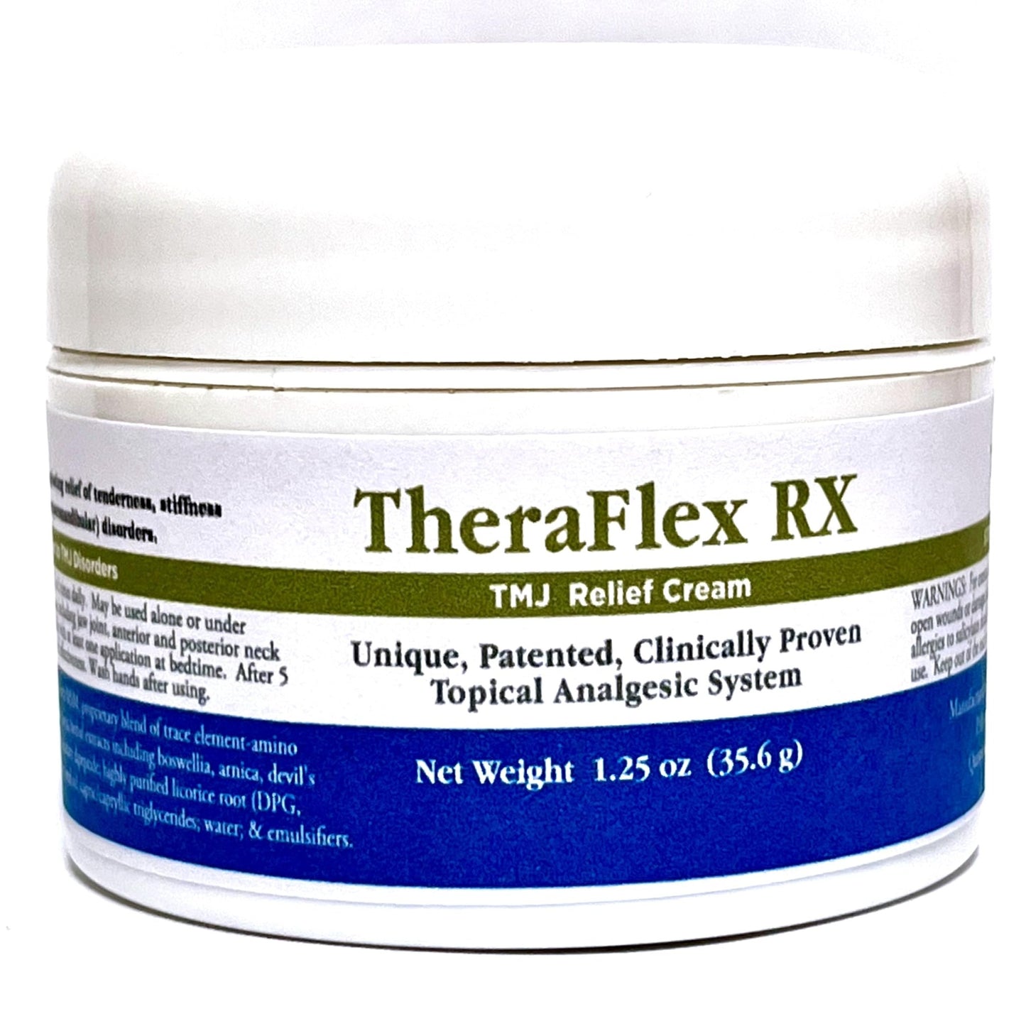 Theraflex RX® TMJ Cream (Doctor Formulated). This is a Patented Topical Cream which Provides Masseter Muscle and temporomandibular Joint Relief (TMJ) - dailyvitalstore