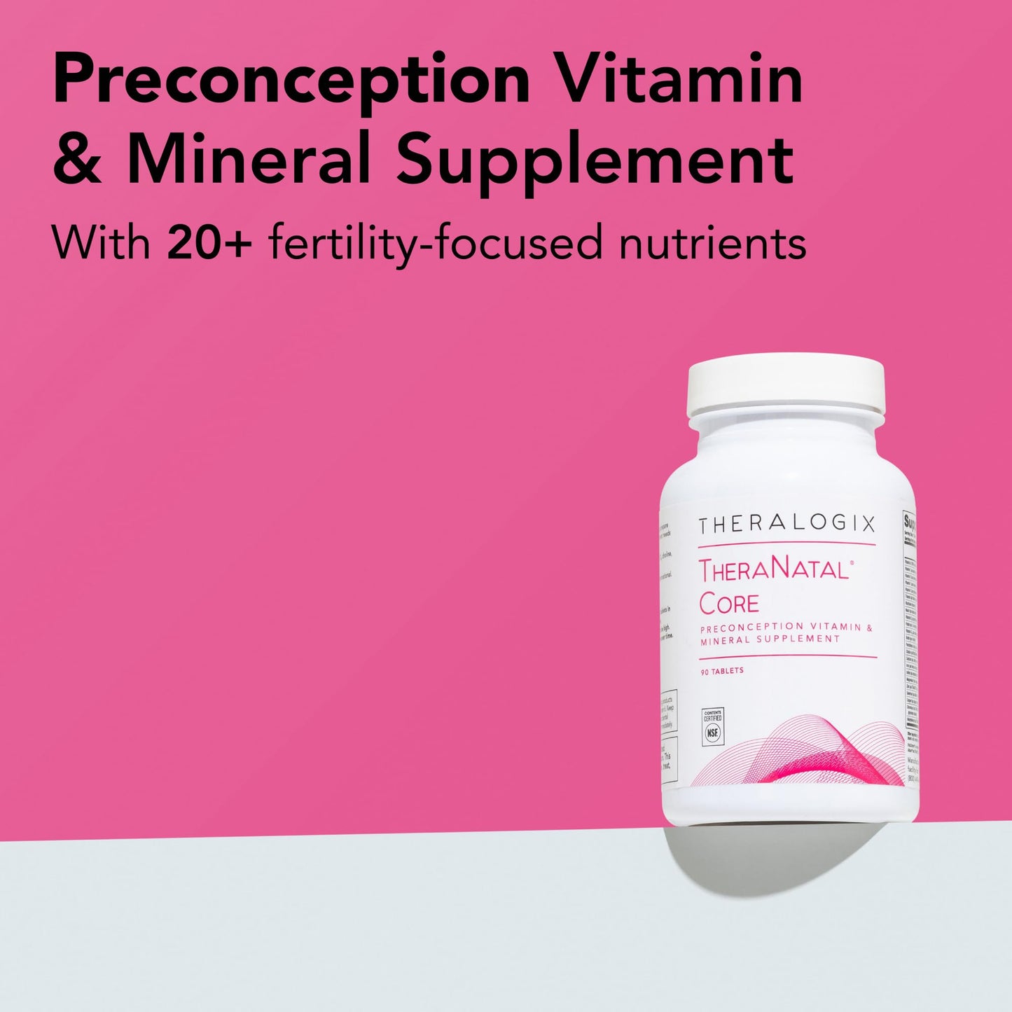 Theralogix TheraNatal Core Preconception Vitamin Supplement - 90-Day Supply - Prenatal Vitamins & Fertility Supplement for Women with Folate, Vitamin D3 - dailyvitalstore