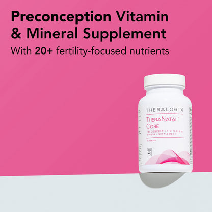 Theralogix TheraNatal Core Preconception Vitamin Supplement - 90-Day Supply - Prenatal Vitamins & Fertility Supplement for Women with Folate, Vitamin D3 - dailyvitalstore