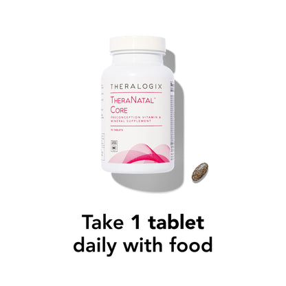 Theralogix TheraNatal Core Preconception Vitamin Supplement - 90-Day Supply - Prenatal Vitamins & Fertility Supplement for Women with Folate, Vitamin D3 - dailyvitalstore