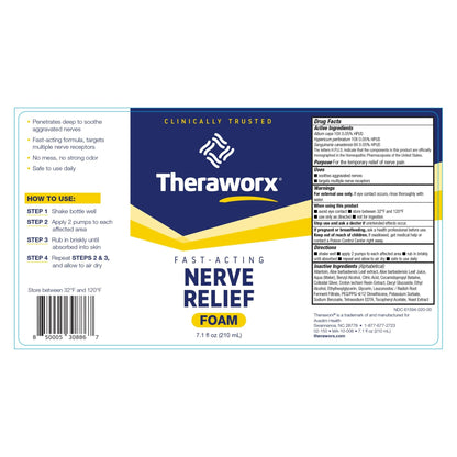 Theraworx Fast-Acting Nerve Relief Foam Aggravated Nerve Discomfort Relief - 7.1 oz - 1 Count - dailyvitalstore