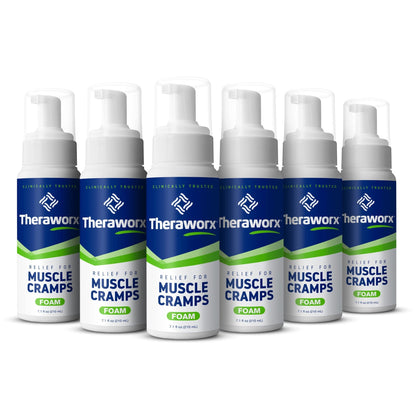 Theraworx Relief Fast-Acting Foam for Leg Cramps, Foot Cramps and Muscle Soreness, 7.1 Oz. (Pack of 6) - dailyvitalstore