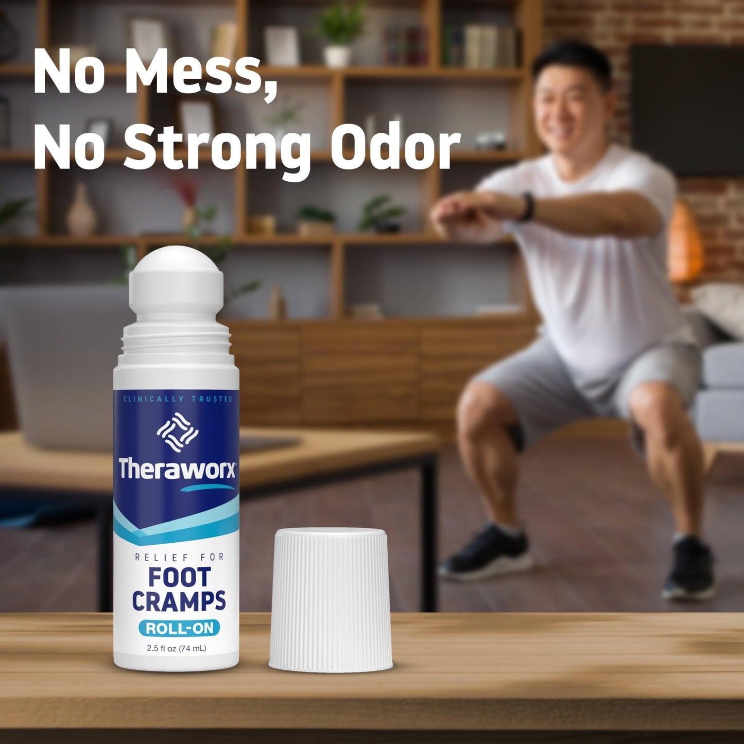 Theraworx Relief for Foot Cramps, Fast-Acting Foot Cramp Relief Roll-On - 2.5 Oz - 1 Count - dailyvitalstore