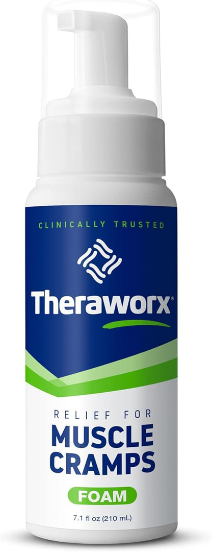 Theraworx Relief for Muscle Cramps Foam Fast-Acting Muscle Spasm, Leg Soreness with Magnesium Sulfate - 7.1 oz - 2 Count - dailyvitalstore