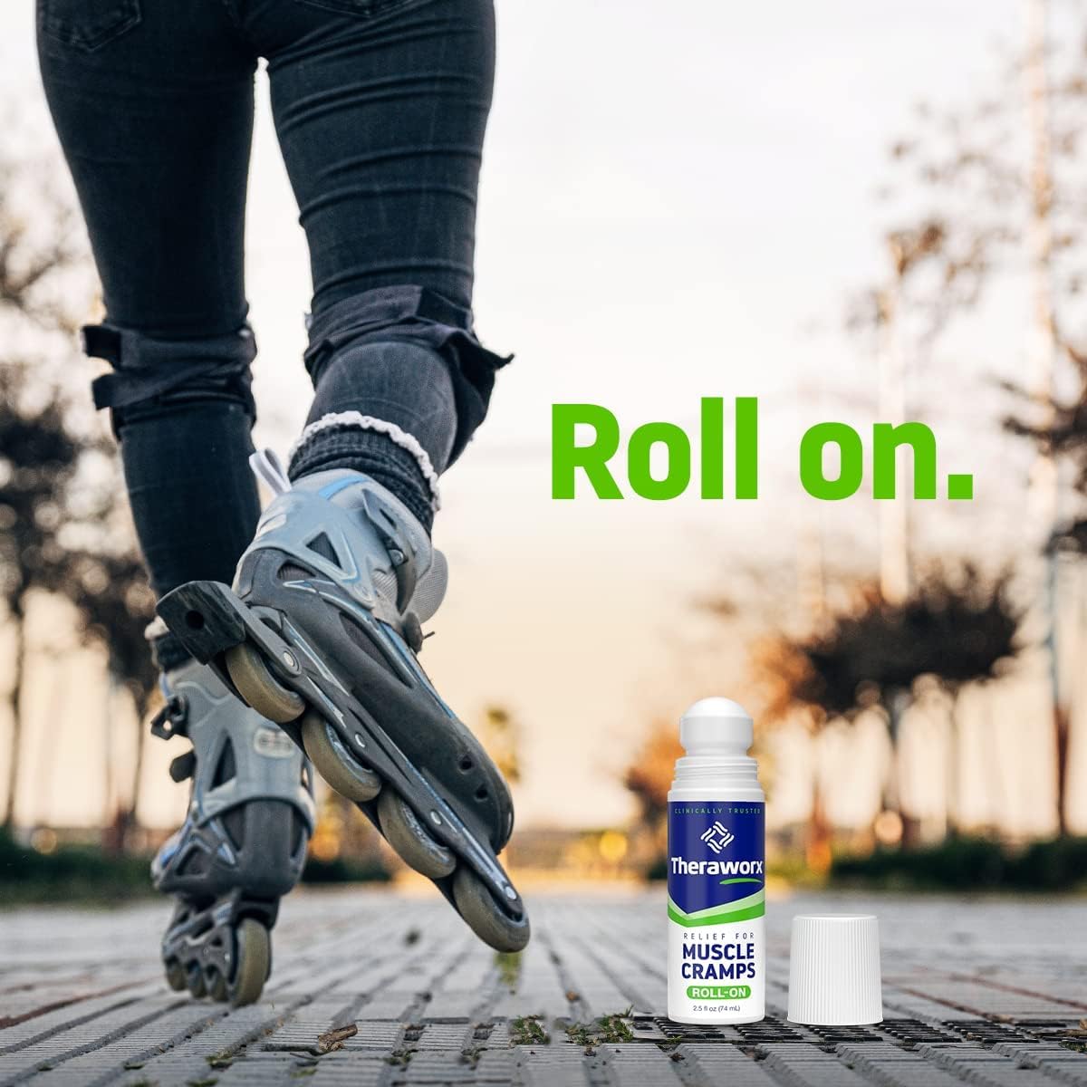Theraworx Relief for Muscle Cramps Roll-On Fast-Acting Muscle Spasm, Leg Soreness with Magnesium Sulfate - 2.5 oz - 2 Count - dailyvitalstore
